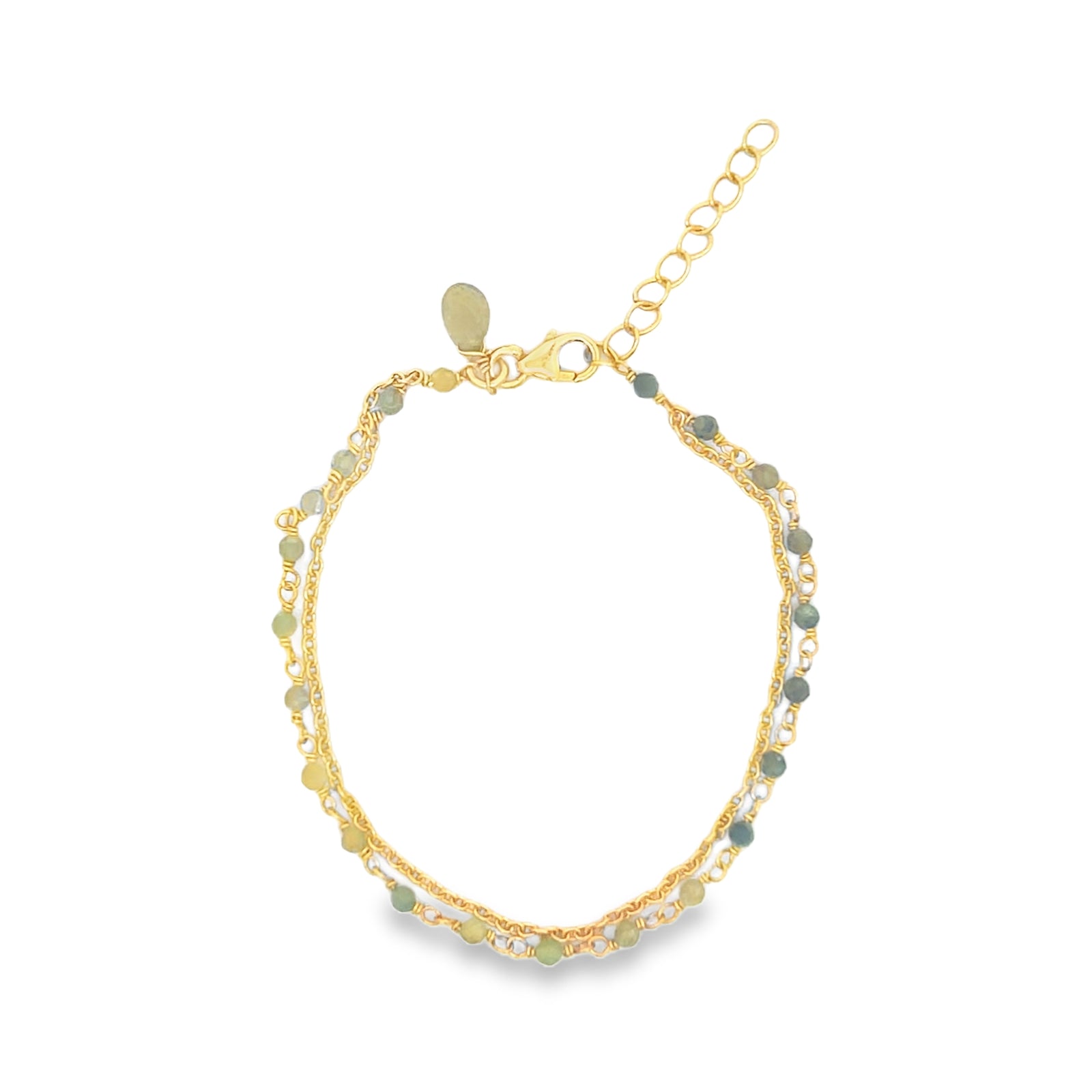 Semi precious two strand Heart chakra bracelet