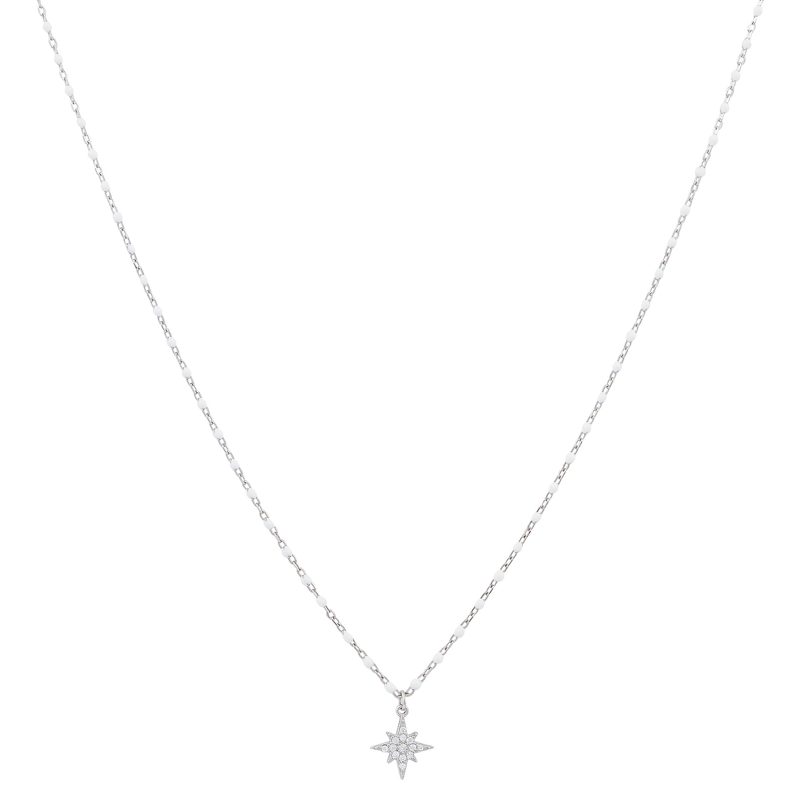 Sterling silver starburst celestial Radiance black enamel beaded station necklace