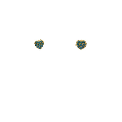Gold Pavé Heart Stud Earrings – Dainty CZ Minimalist Studs