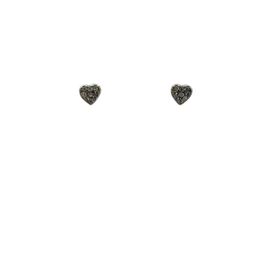 Gold Pavé Heart Stud Earrings – Dainty CZ Minimalist Studs