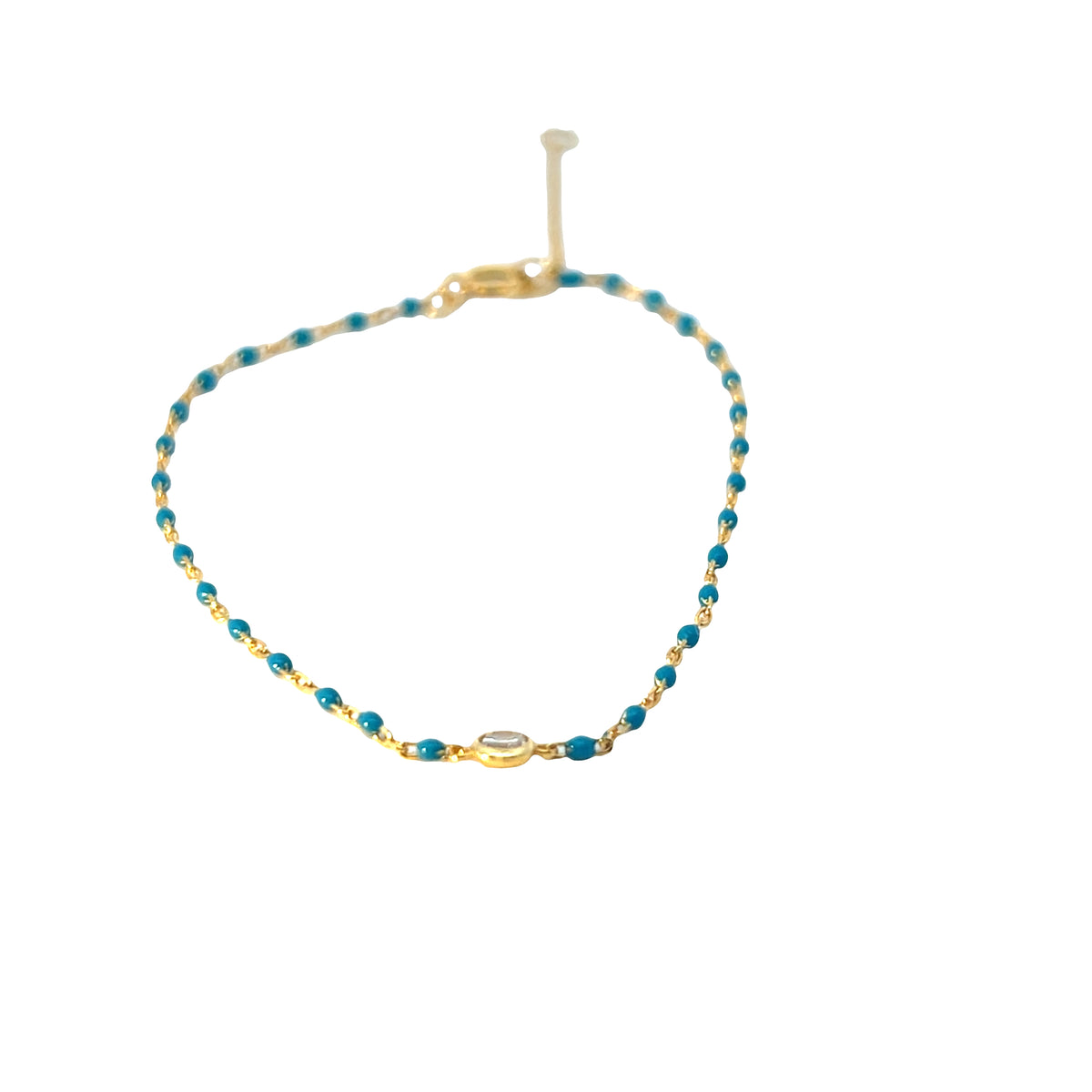 Enamel cz set in centre bracelet
