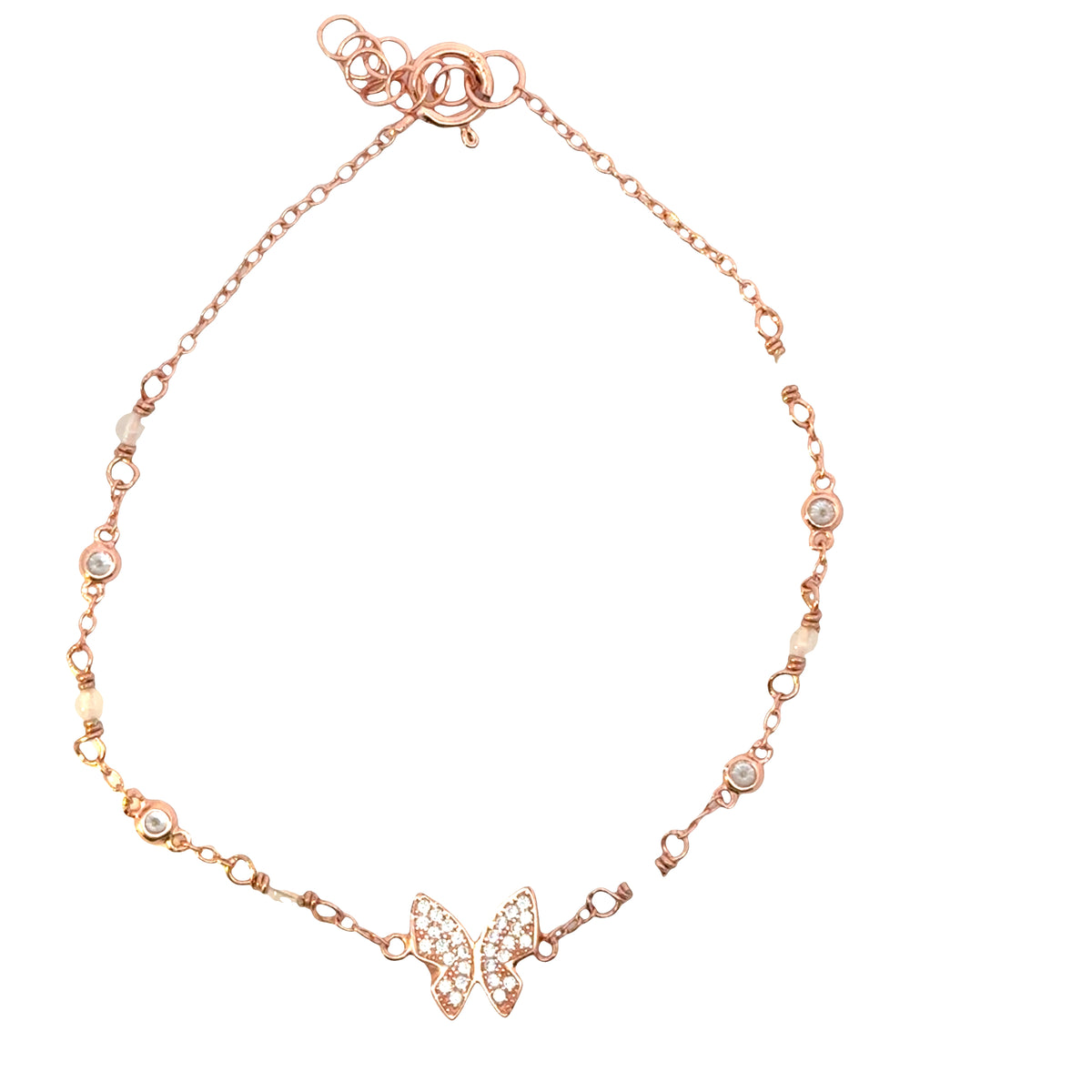 Sterling Silver Butterfly with Enamel Bracelet