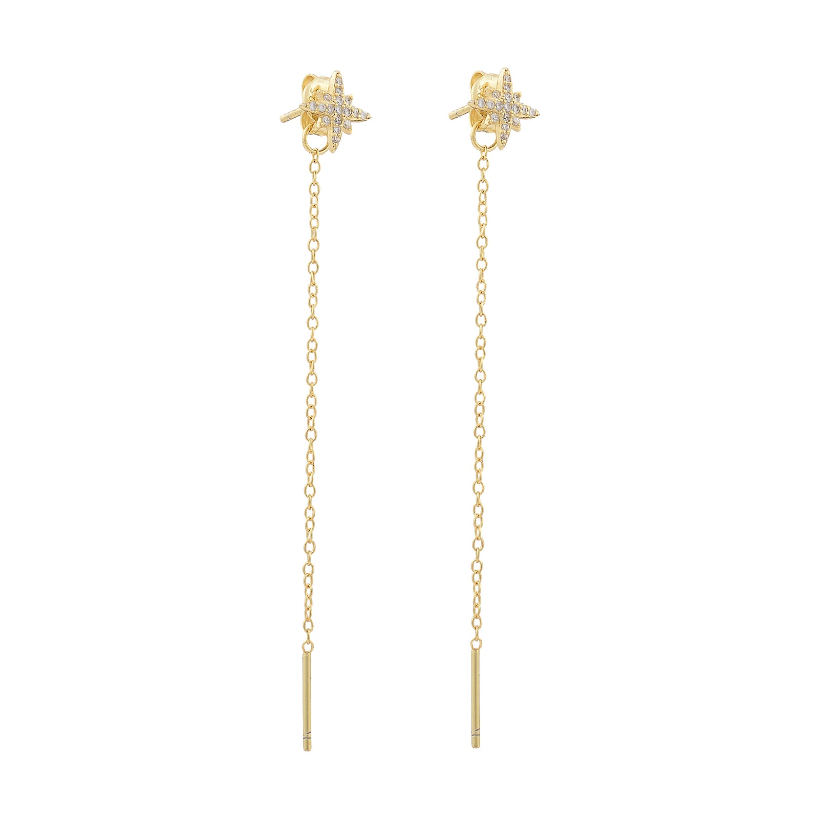 Starburst and moon threader adjustable earrings