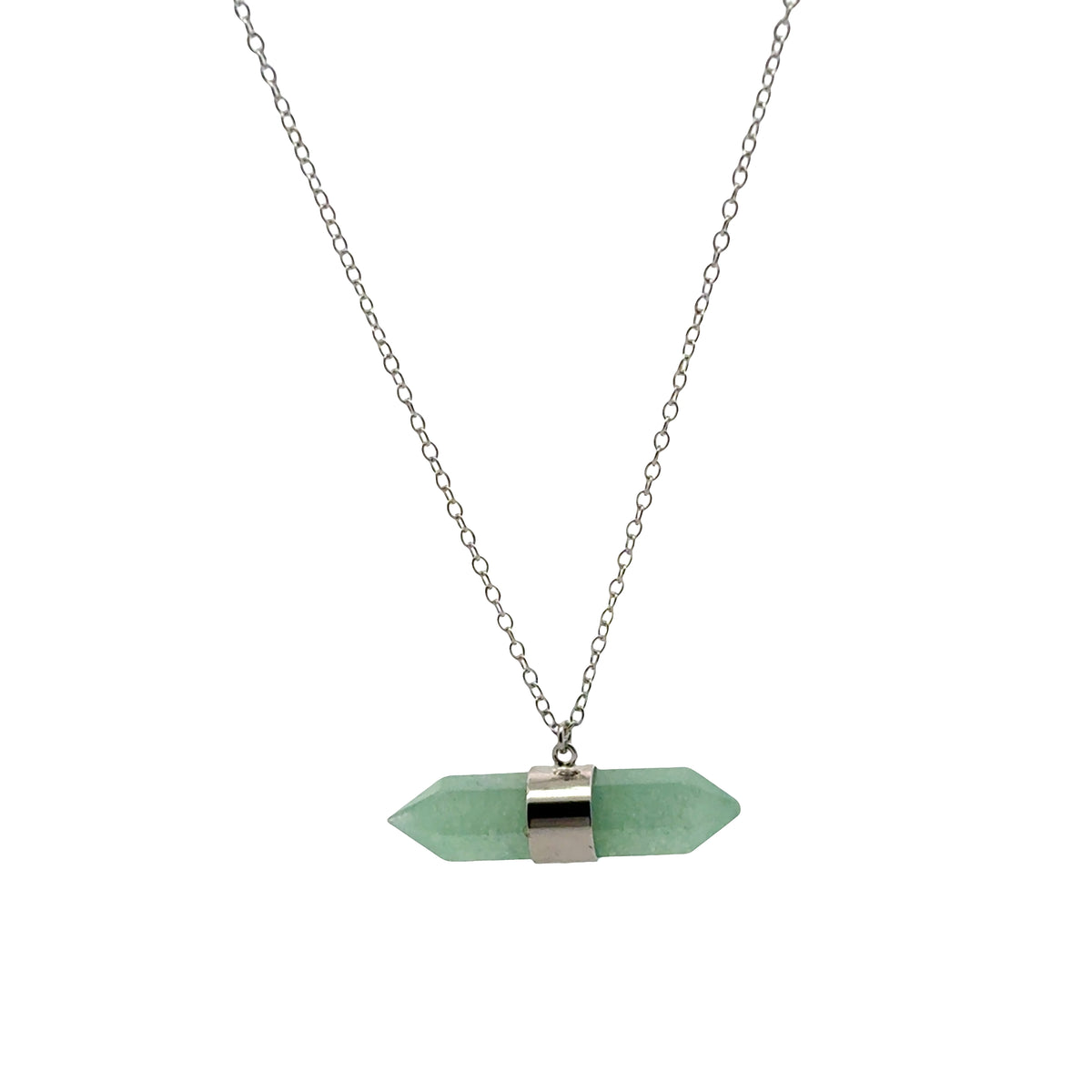 Gold Crystal Bar Necklace – Minimalist Pendant