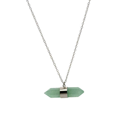 Gold Crystal Bar Necklace – Minimalist Pendant