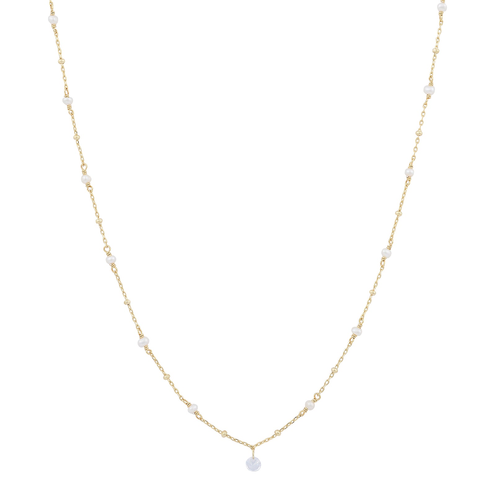 Pearls of Wisdom Necklace | Freshwater Pearl & CZ | 925 Sterling Silver | Gold Plating