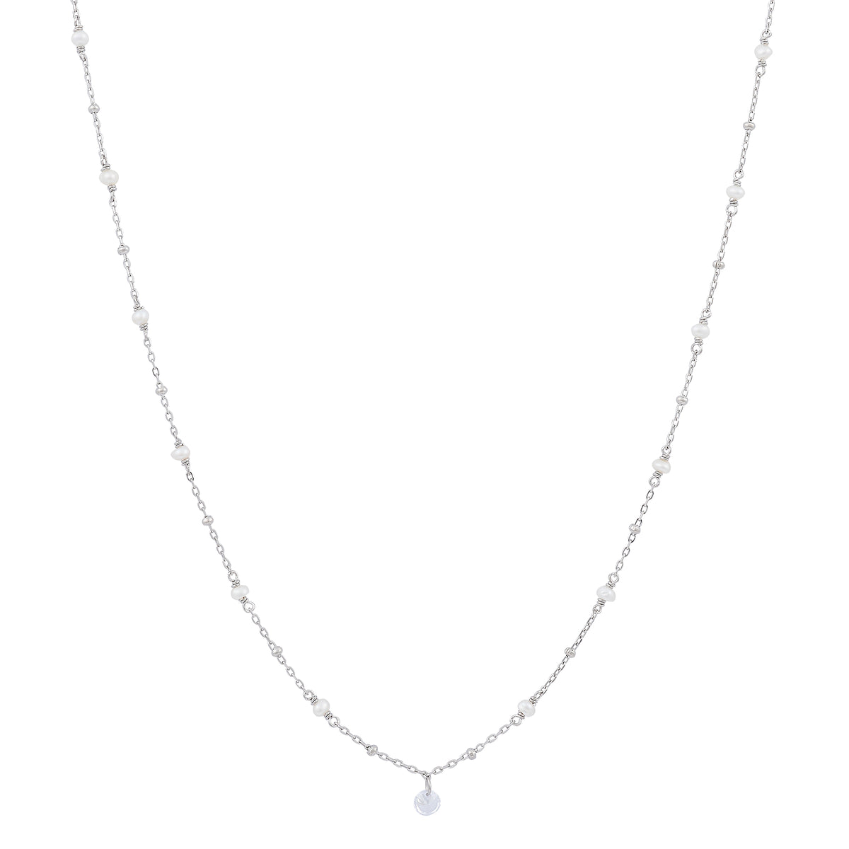 Pearls of Wisdom Necklace | Freshwater Pearl &amp; CZ | 925 Sterling Silver | Gold Plating
