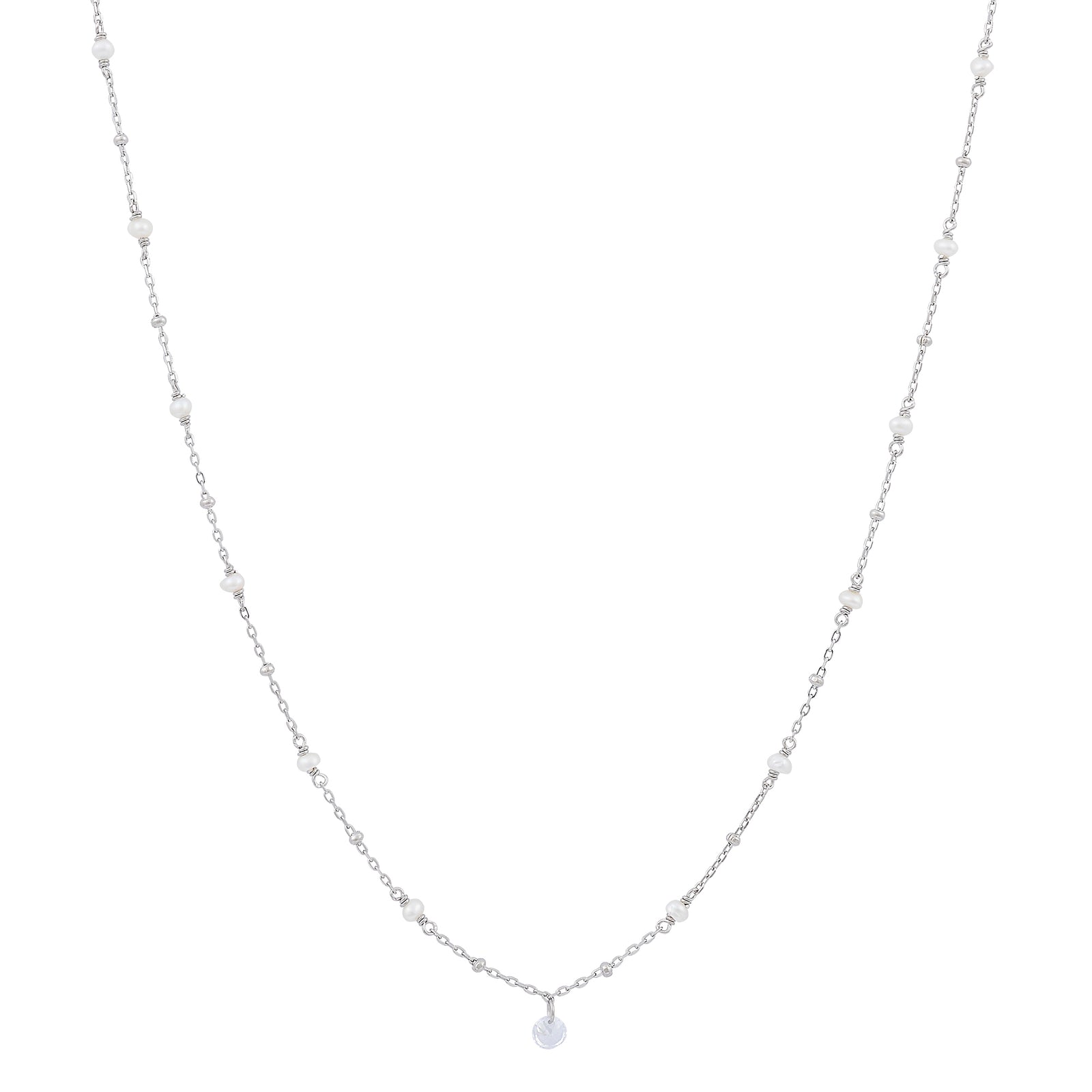 Pearls of Wisdom Necklace | Freshwater Pearl & CZ | 925 Sterling Silver | Gold Plating