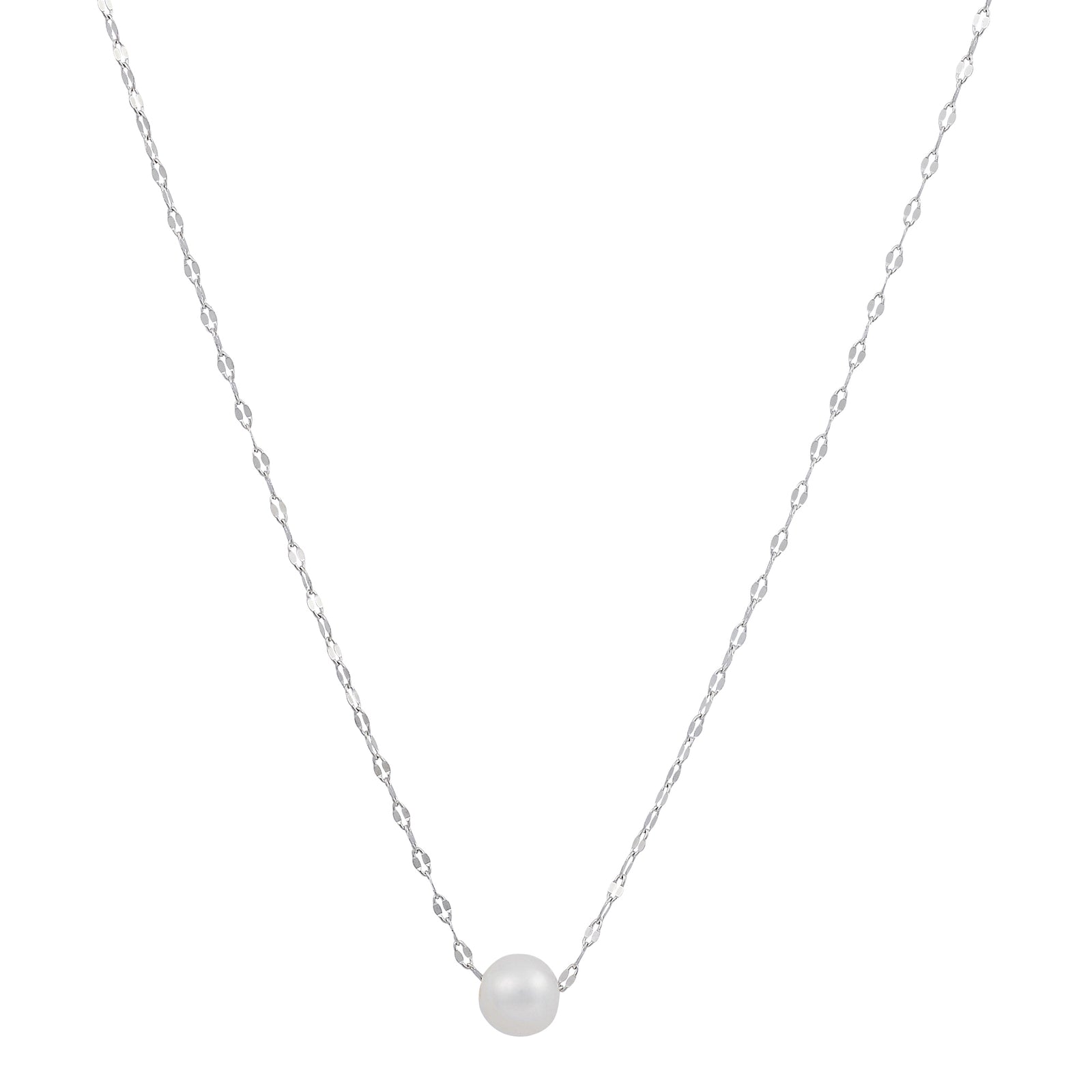 Single Pearl Necklace | Pearls of Wisdom | 925 Sterling Silver | Gold Plating