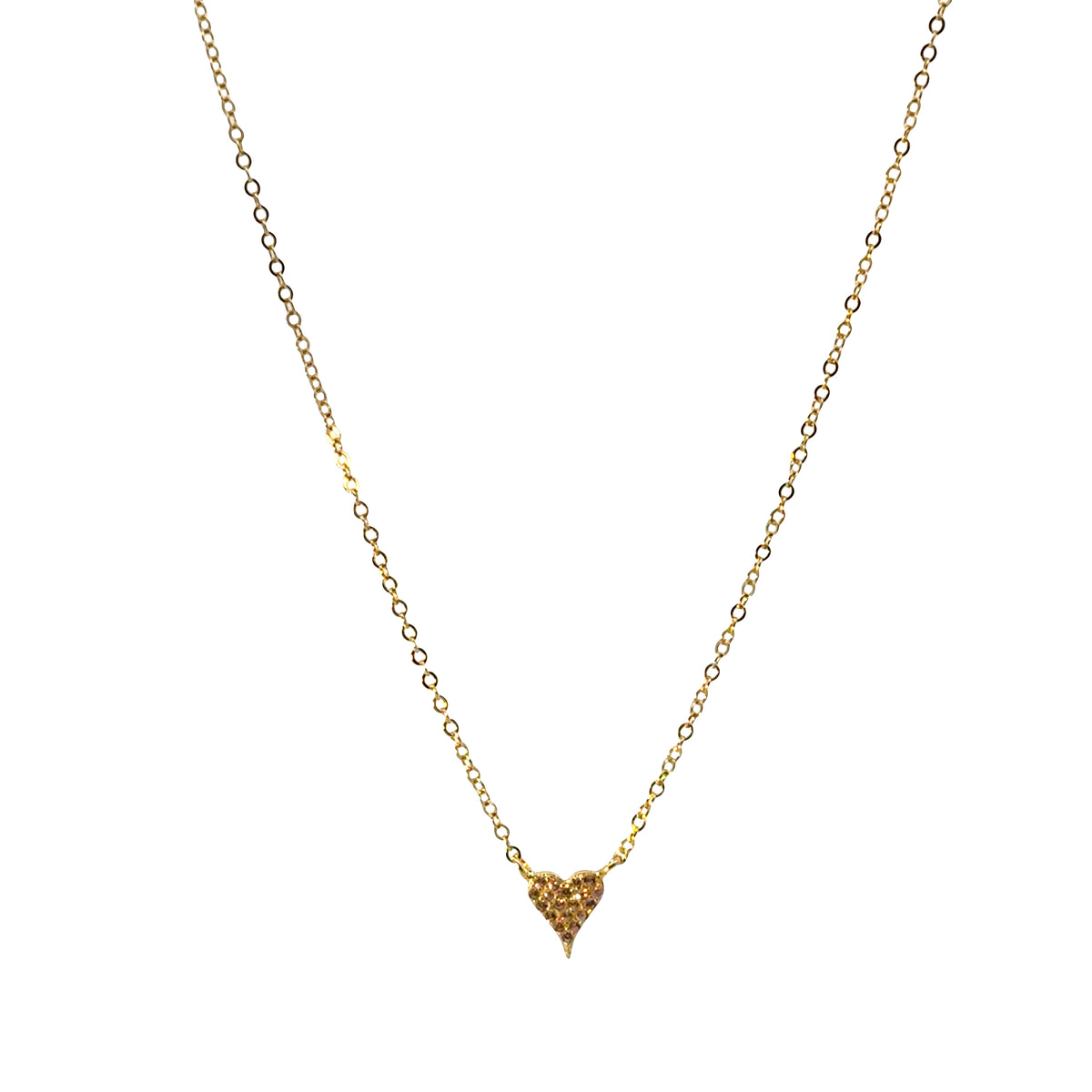 Gold Pavé Heart Necklace