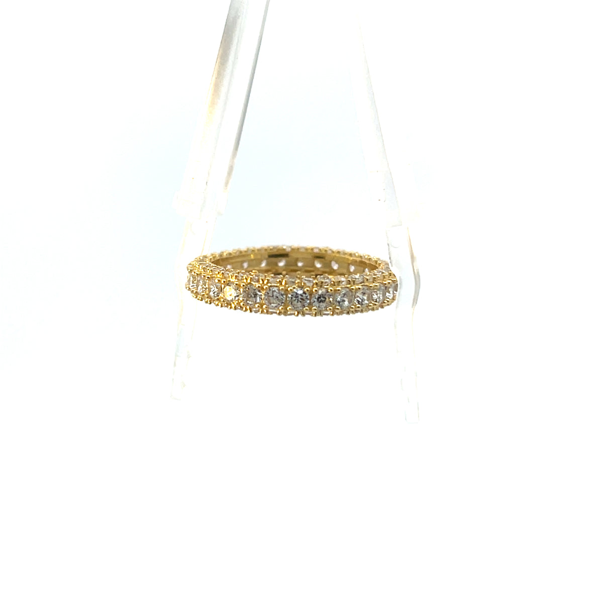 Three line multi stone dress stacking ring