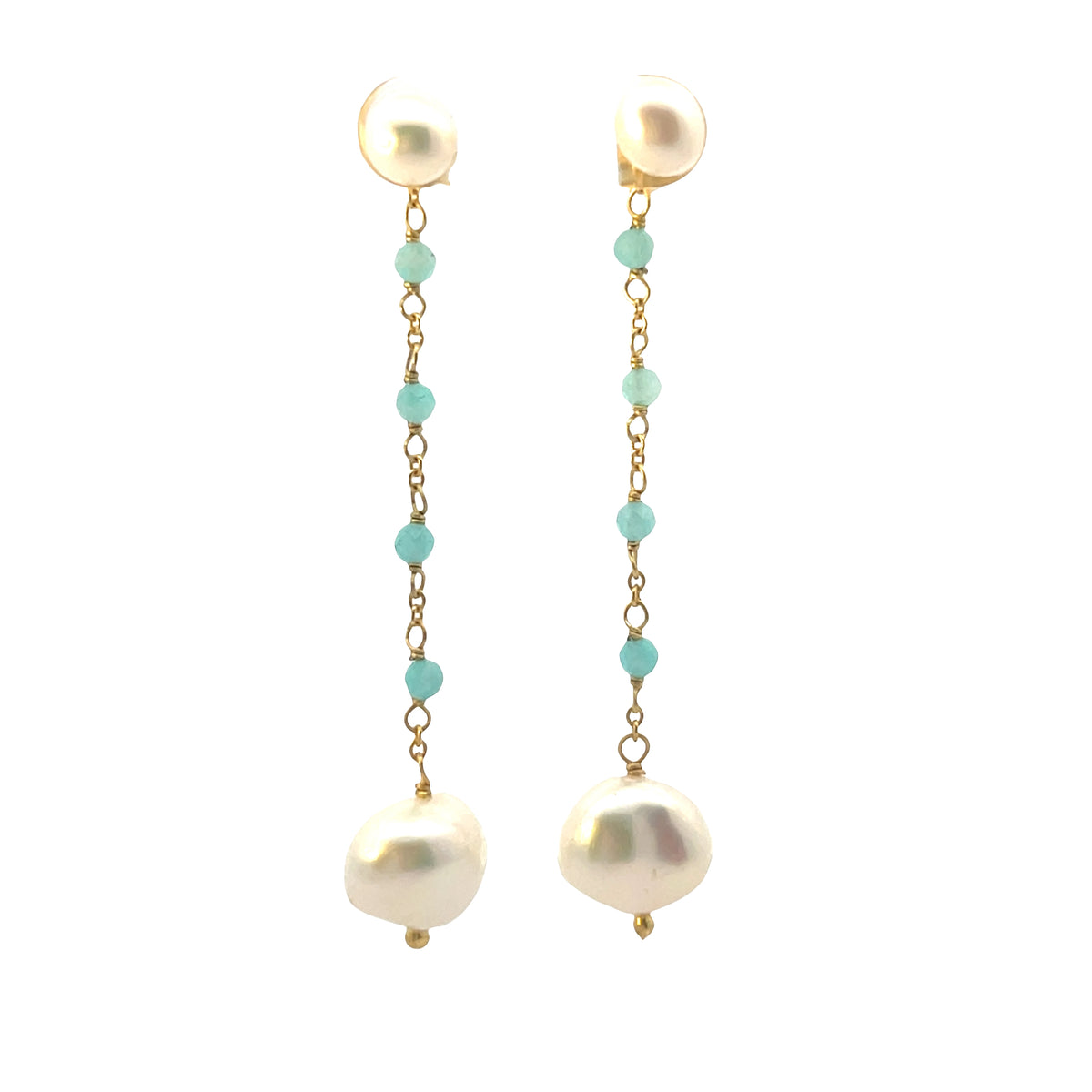 Pearls of Wisdom and semi precious Convertible  Boho earrings