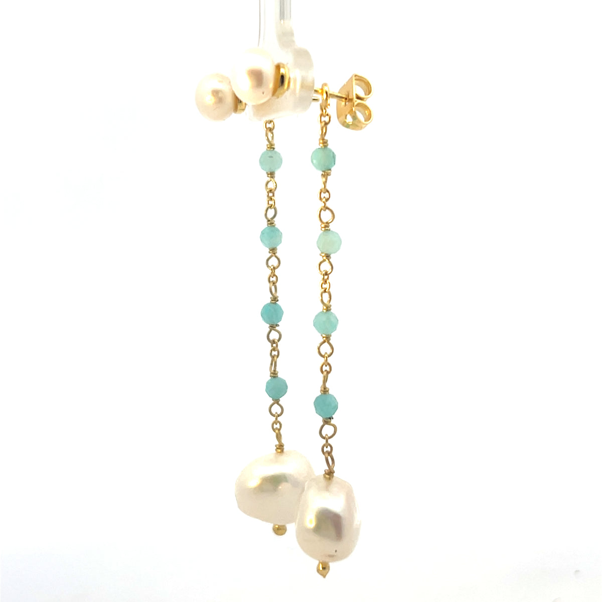 Pearls of Wisdom and semi precious Convertible  Boho earrings