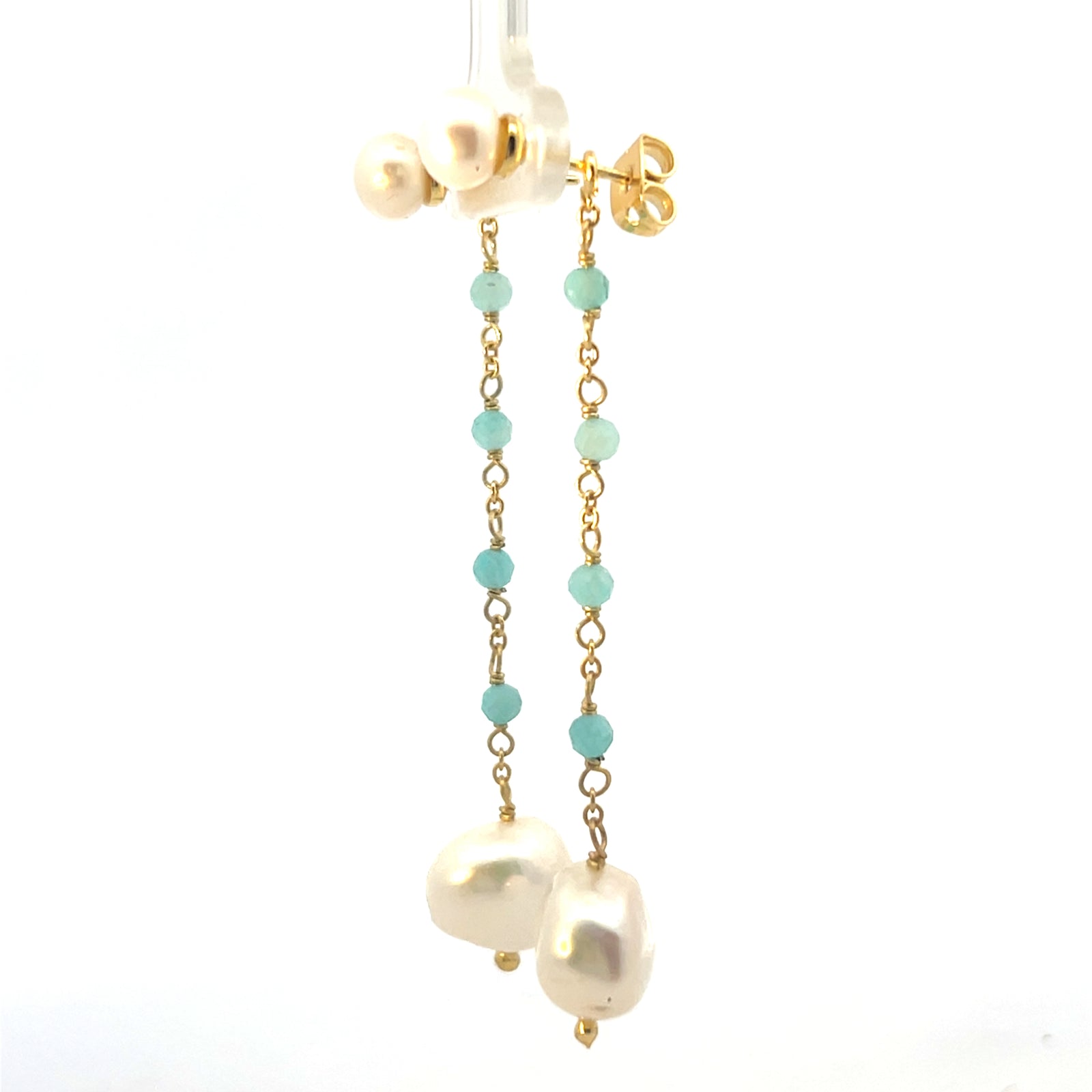 Pearls of Wisdom and semi precious Convertible  Boho earrings
