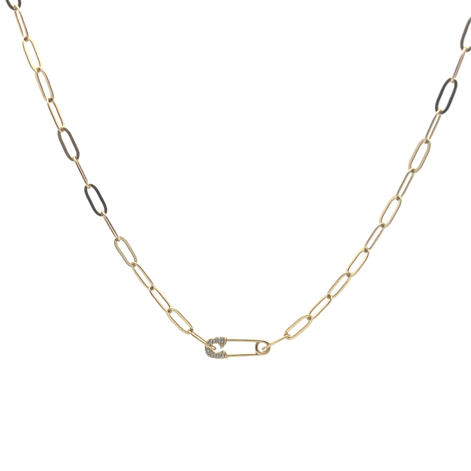 Safetypin glitter paperclip necklace