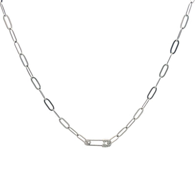 Safetypin glitter paperclip necklace