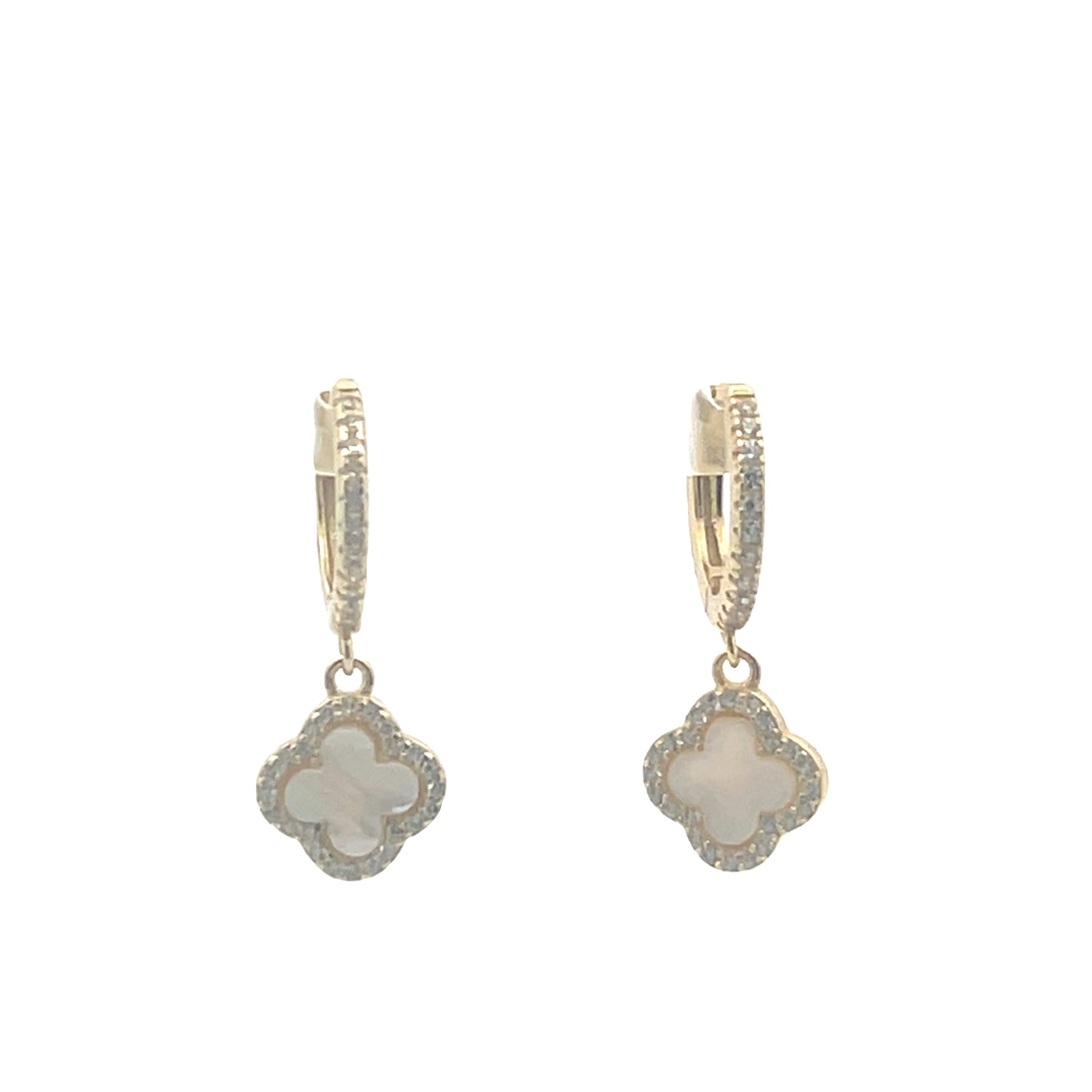 Four leaf clover Good Luck huggy earrings