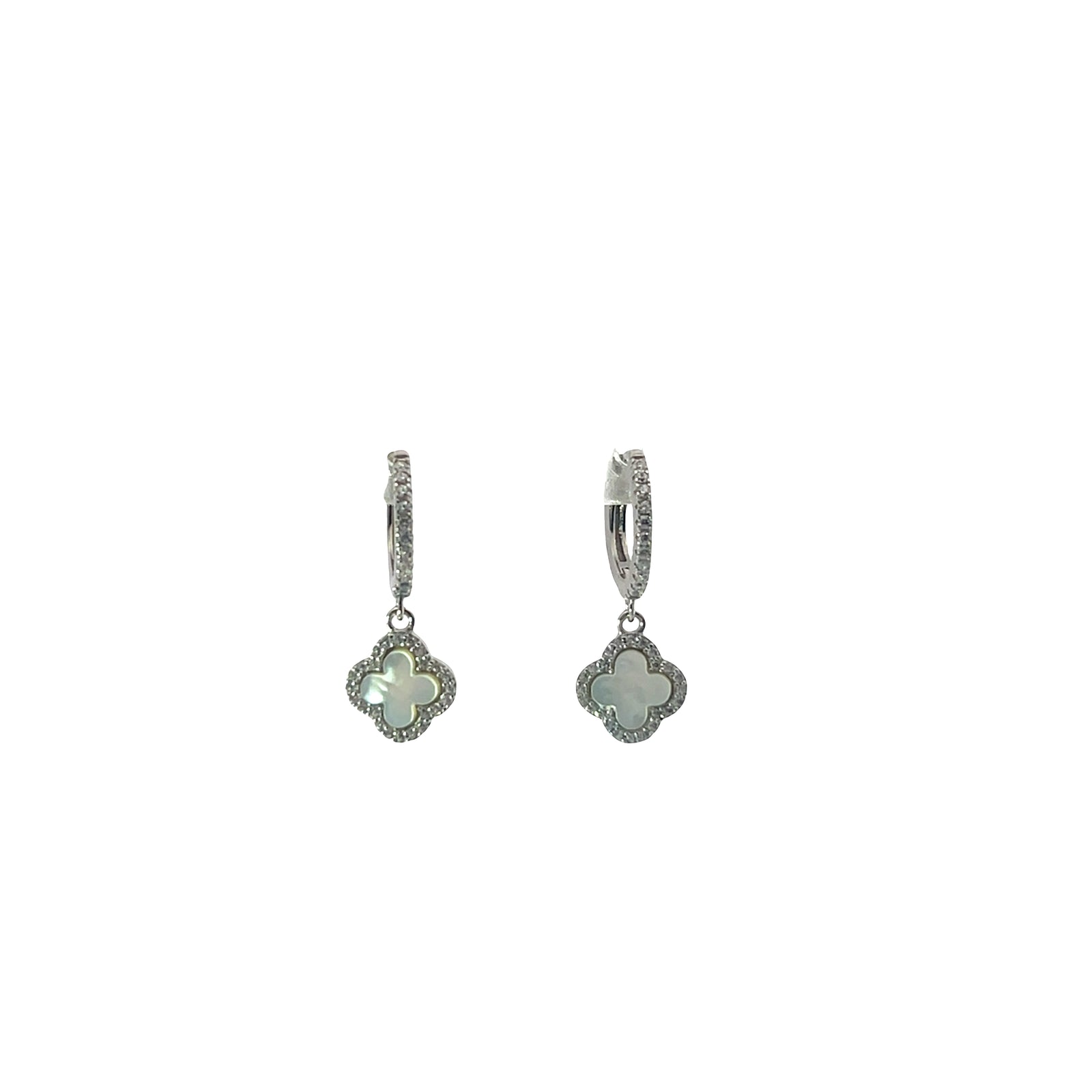 Four leaf clover Good Luck huggy earrings