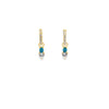 Heart and stone drop Love huggy earings