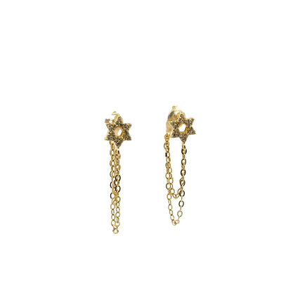 Magen David Luxe Chain Earrings — Protected & Proud