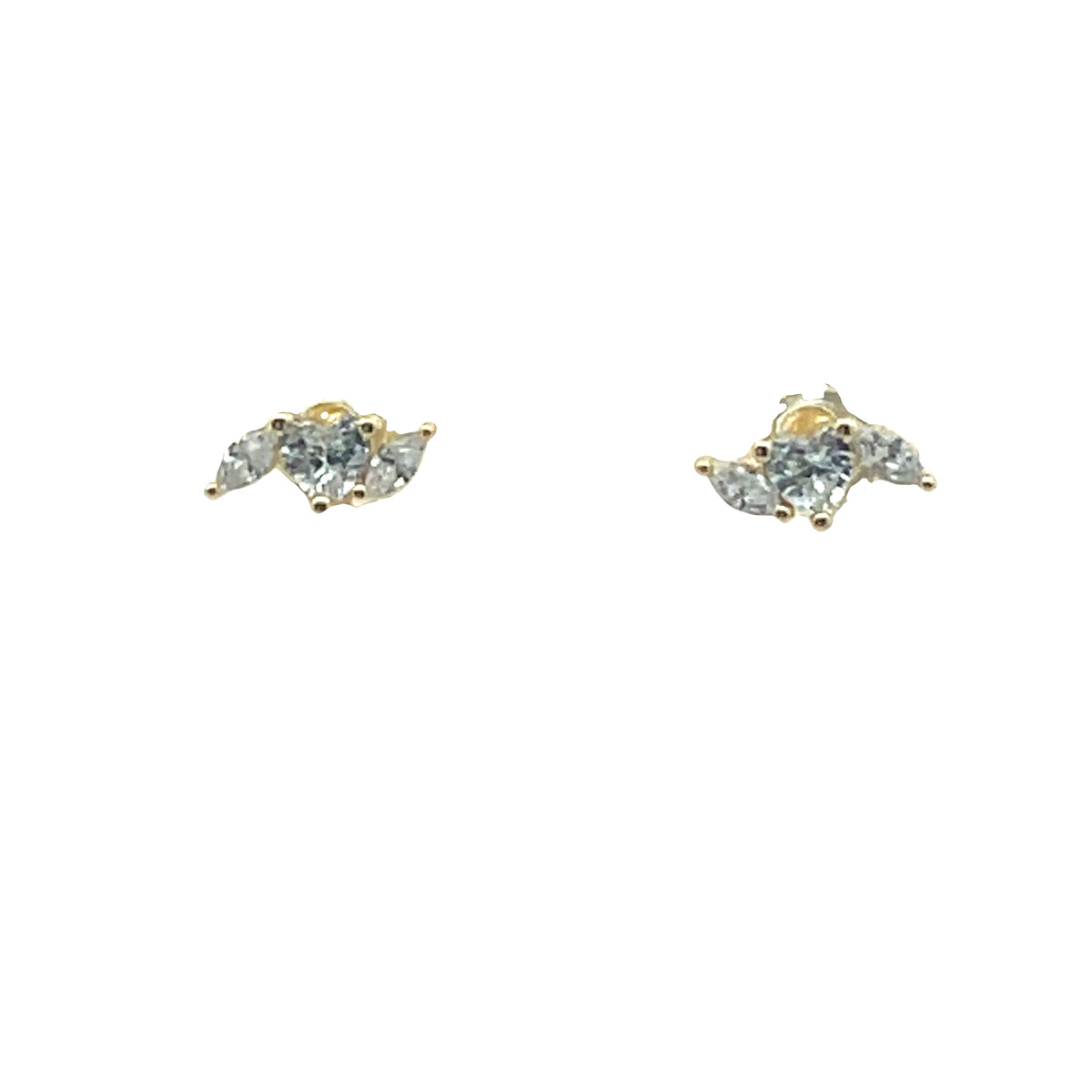 Love Heart and Pear Stud Earrings