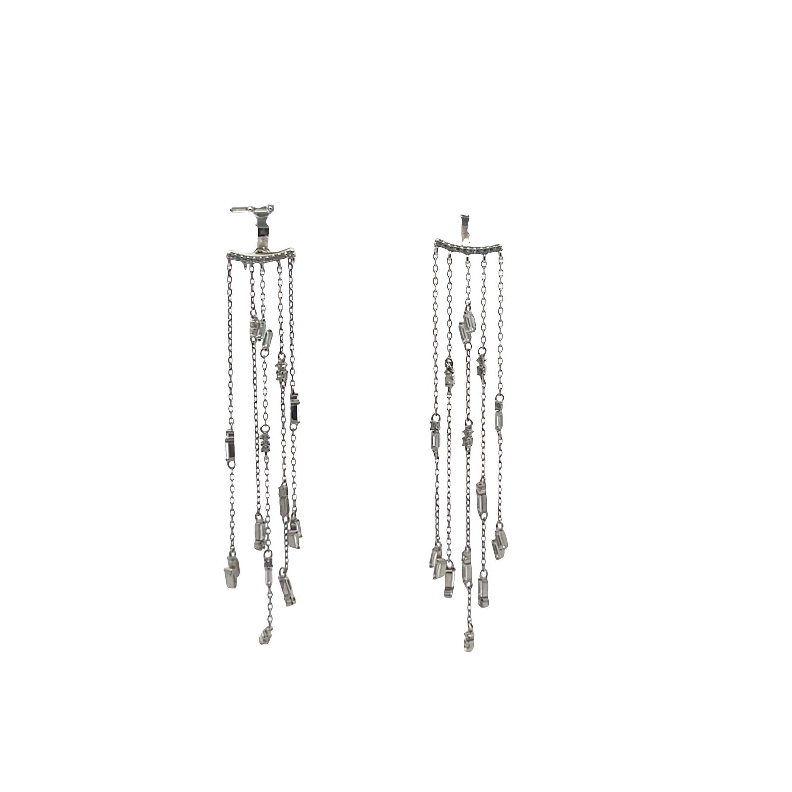Celestial Radiance Baguette Chandelier Ear Jacket Earring