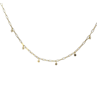 Gold Paperclip Station Necklace