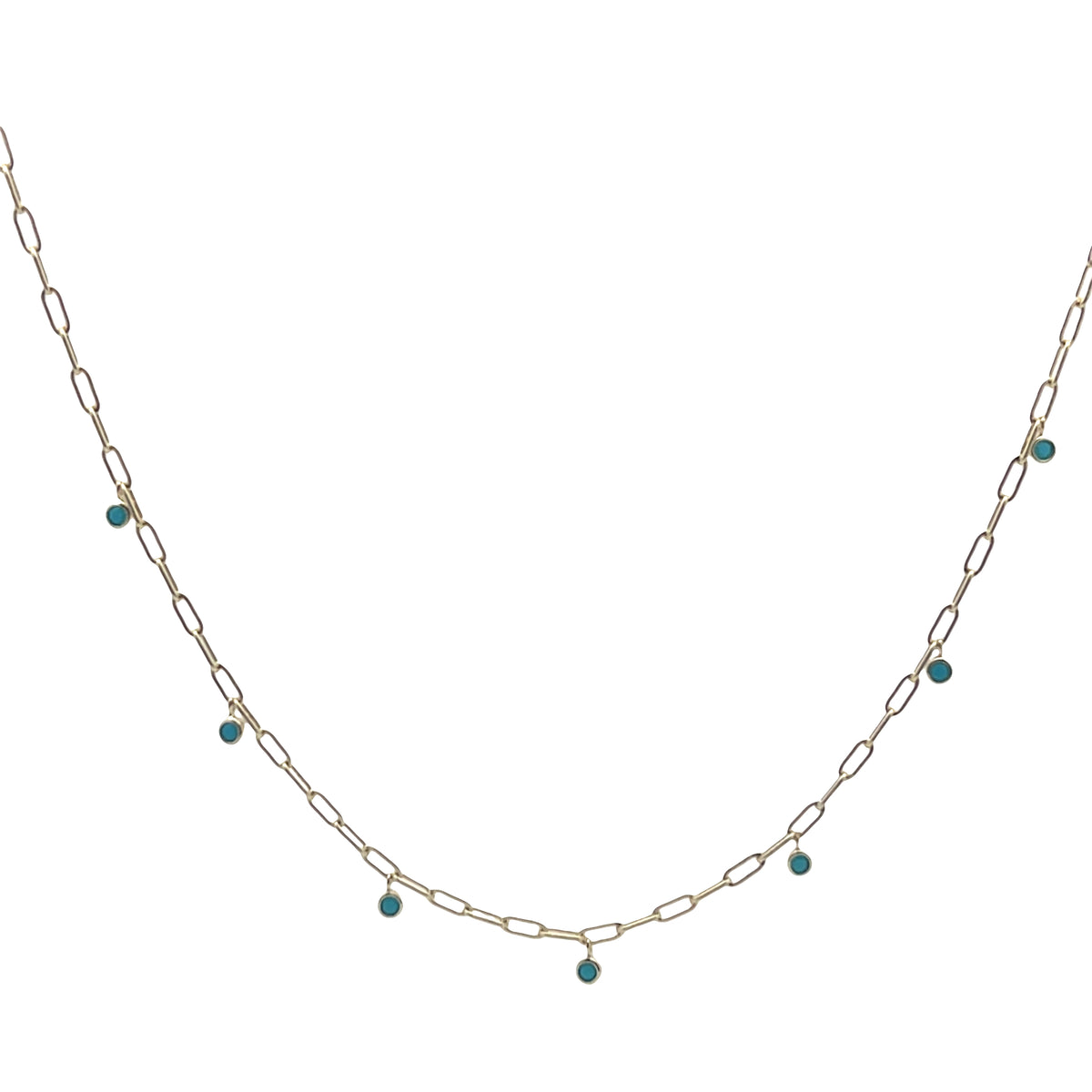 Gold Paperclip Station Necklace