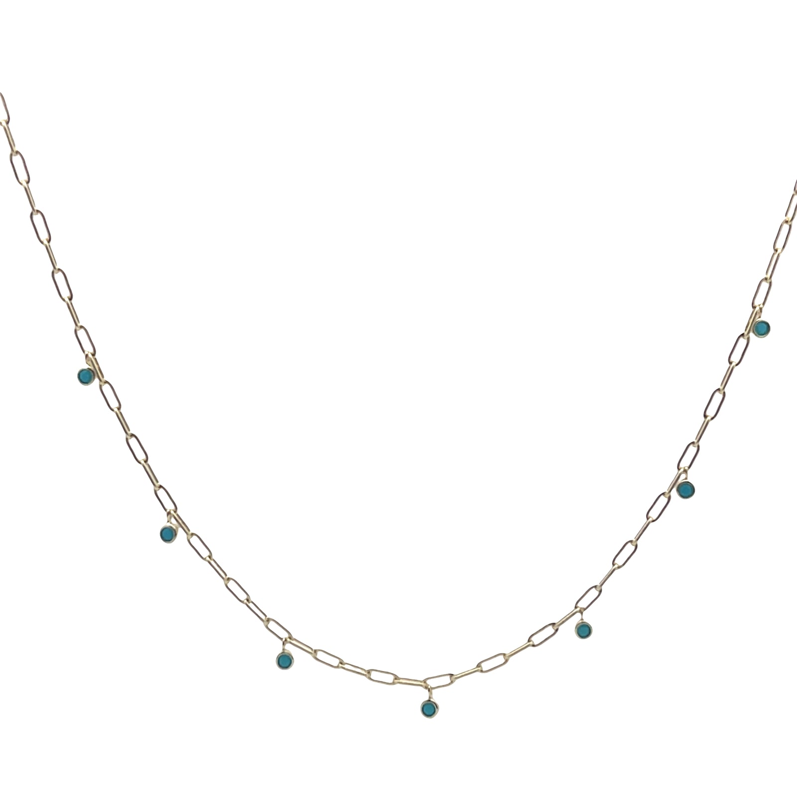 Gold Paperclip Station Necklace