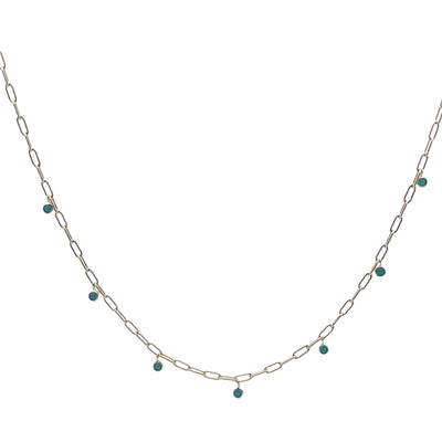 Gold Paperclip Station Necklace