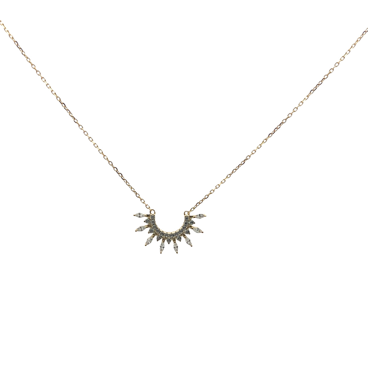 Aura Sunburst Marquise Necklace