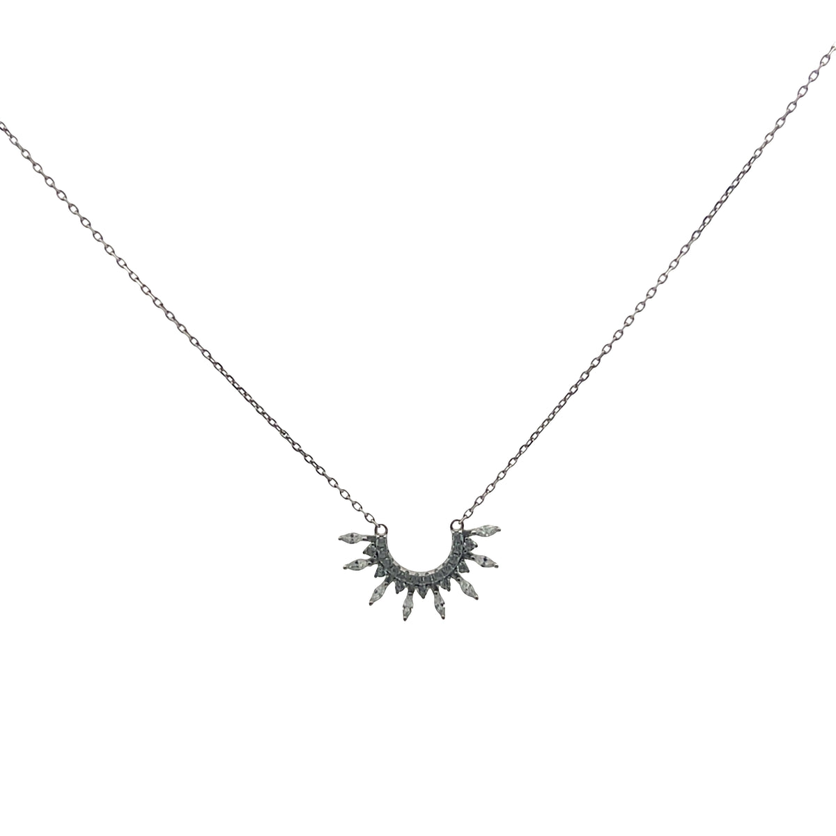 Aura Sunburst Marquise Necklace