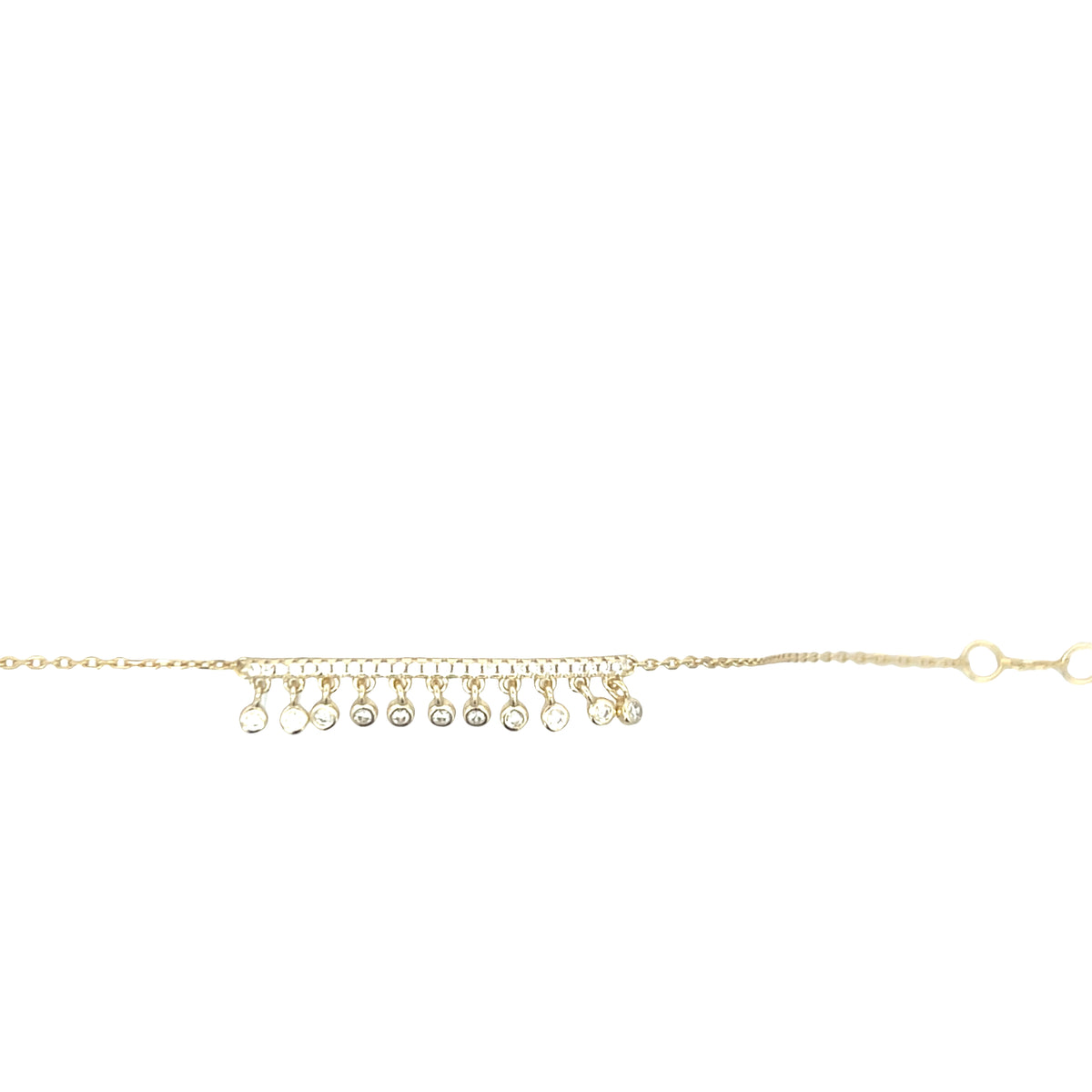 Balance bar equilibrium dainty stone drop bracelet 925sterling silver
