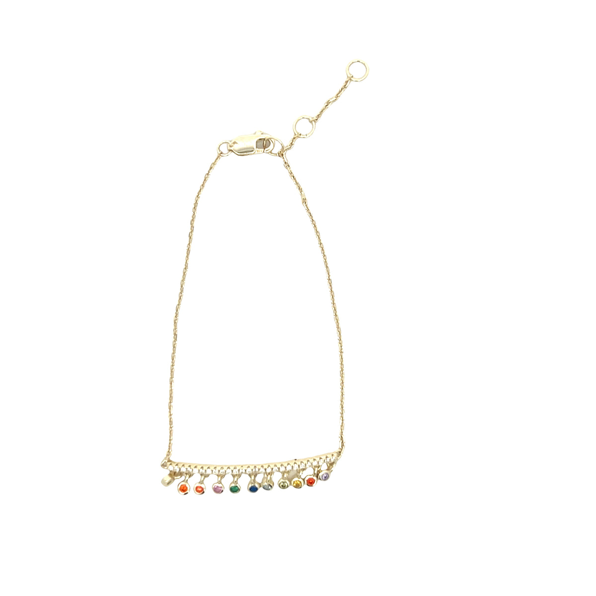 Balance bar equilibrium dainty stone drop bracelet 925sterling silver