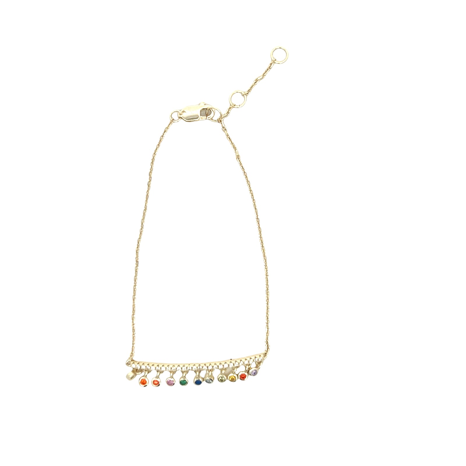 Balance bar equilibrium dainty stone drop bracelet 925sterling silver