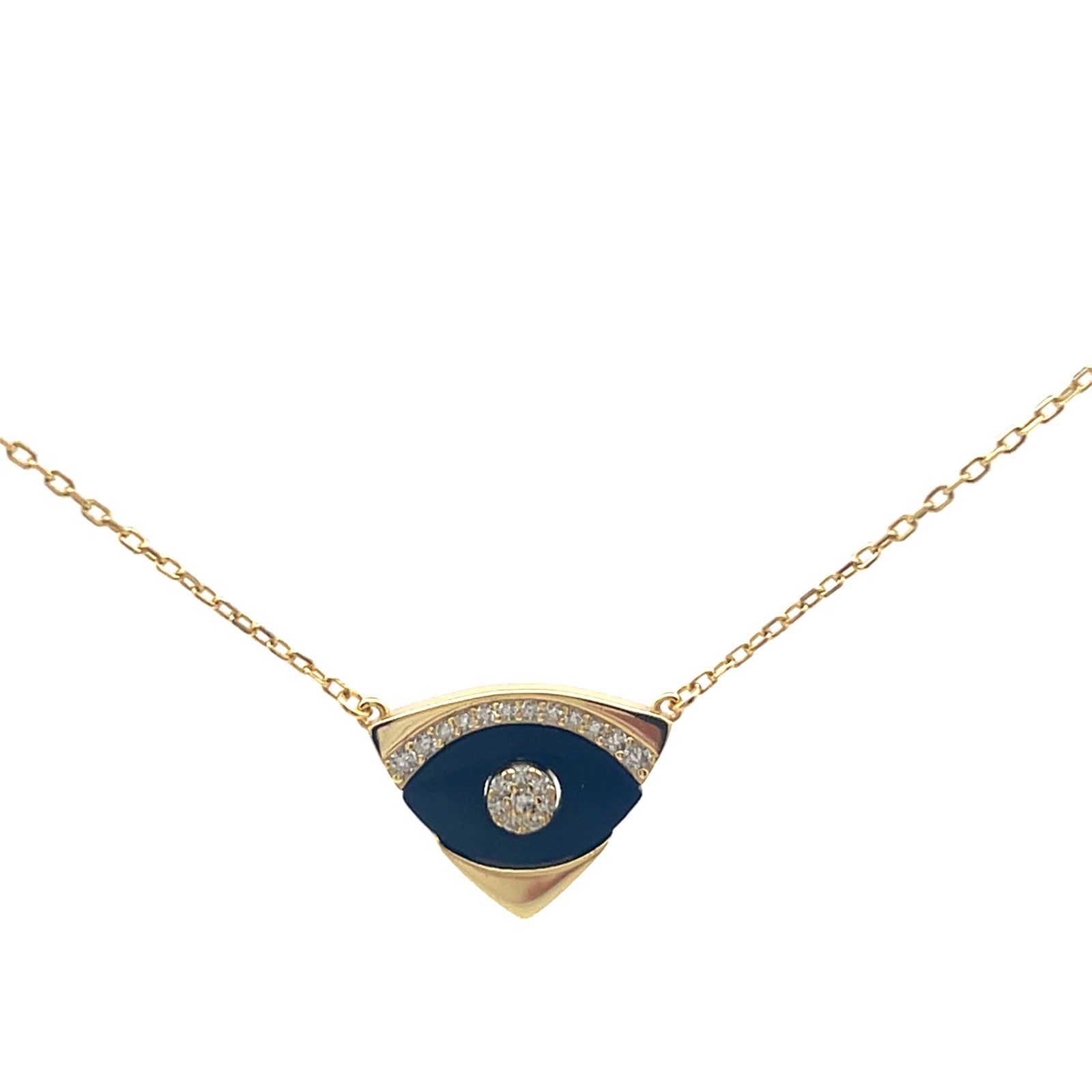 Triangle Evil Eye Necklace Sterling Silver - Protection