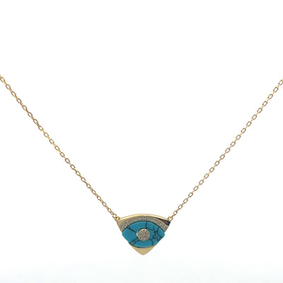 Triangle Evil Eye Necklace Sterling Silver - Protection
