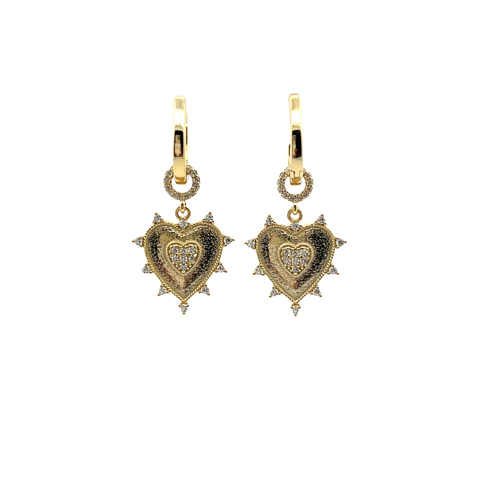 Sacred Heart Drop Earrings Sterling Silver — Love & Faith