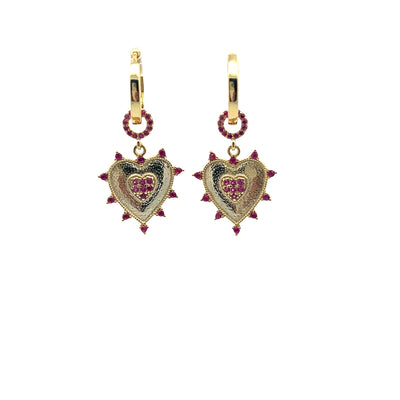 Sacred Heart Drop Earrings Sterling Silver — Love & Faith