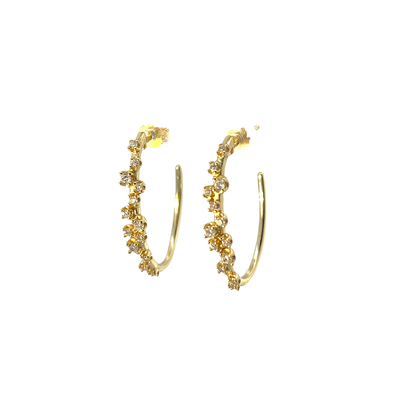 Scattered CZ Hoop Earrings – Dainty Sparkle, Day to Night