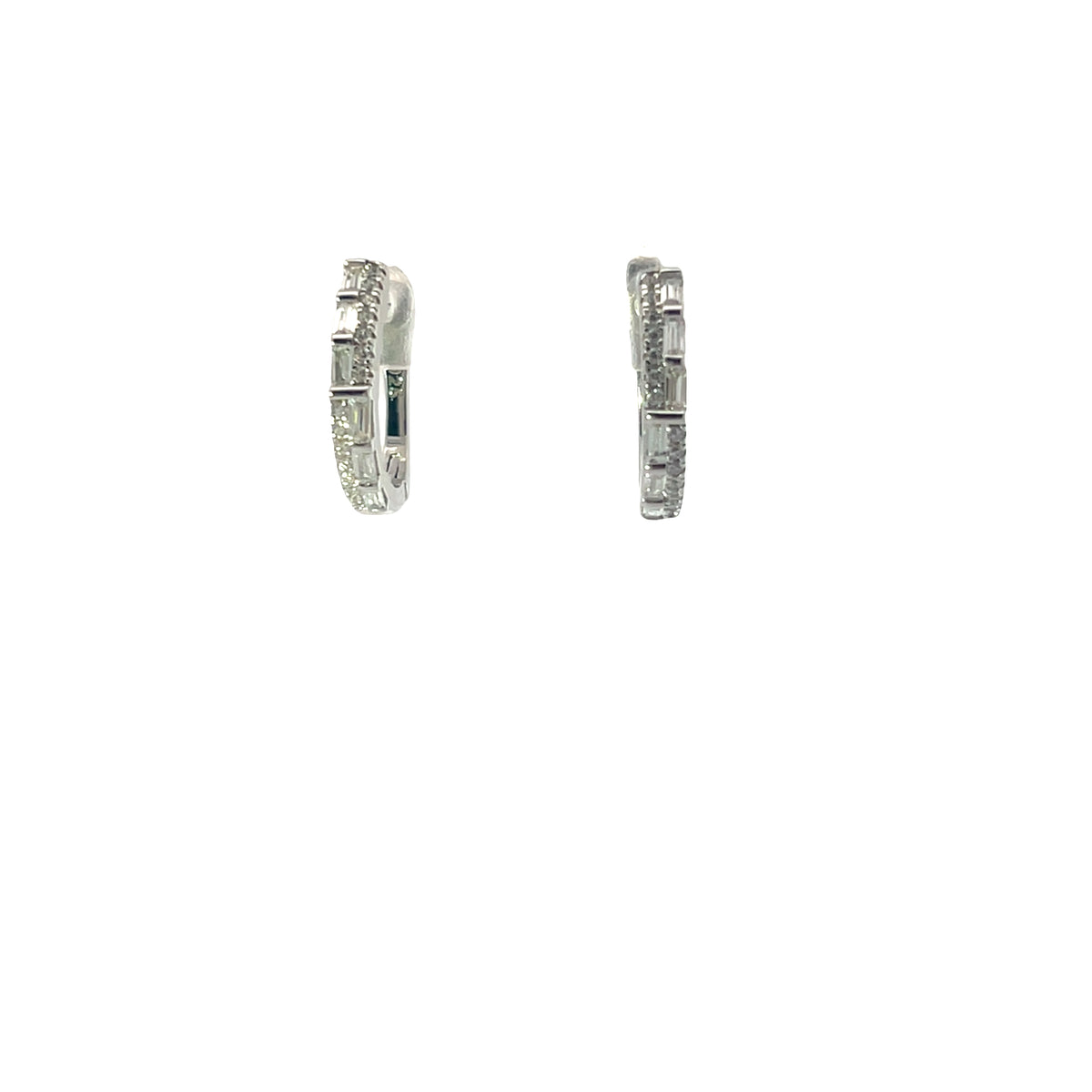 Pear Solitaire Huggie Hoops