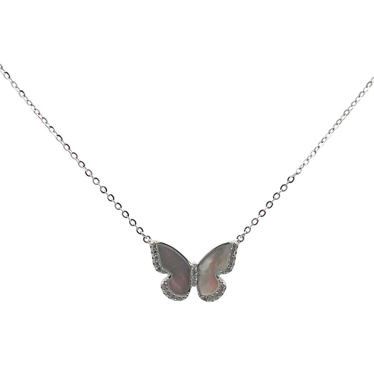 Transforation to love Mother of Pearl Butterfly necklace