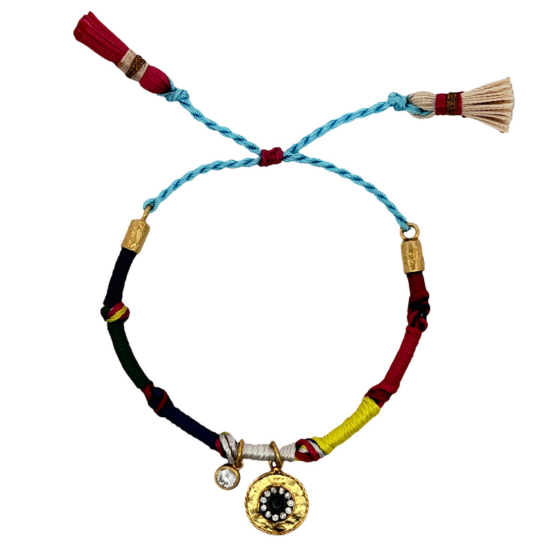 Good luck Evil eye multi coloured knot bracelet