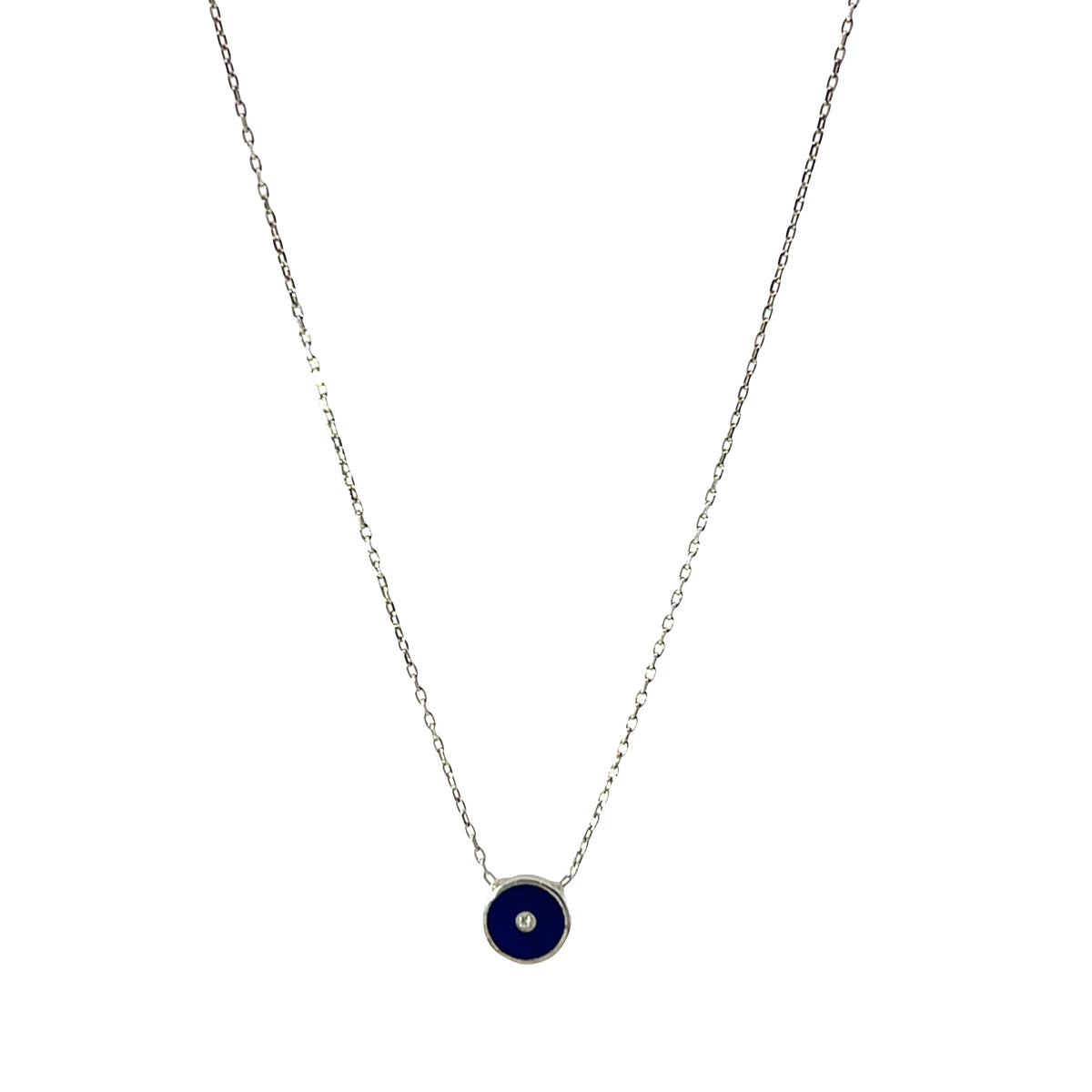 Evil eye enamel round necklace