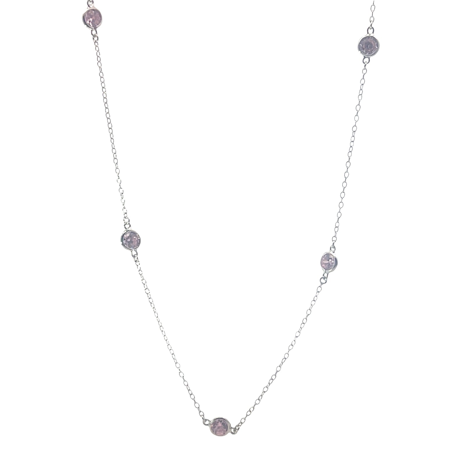 Equilibrium Diamond By The Yard Classic Necklace | Baby Pink CZ | Inspirit Designs