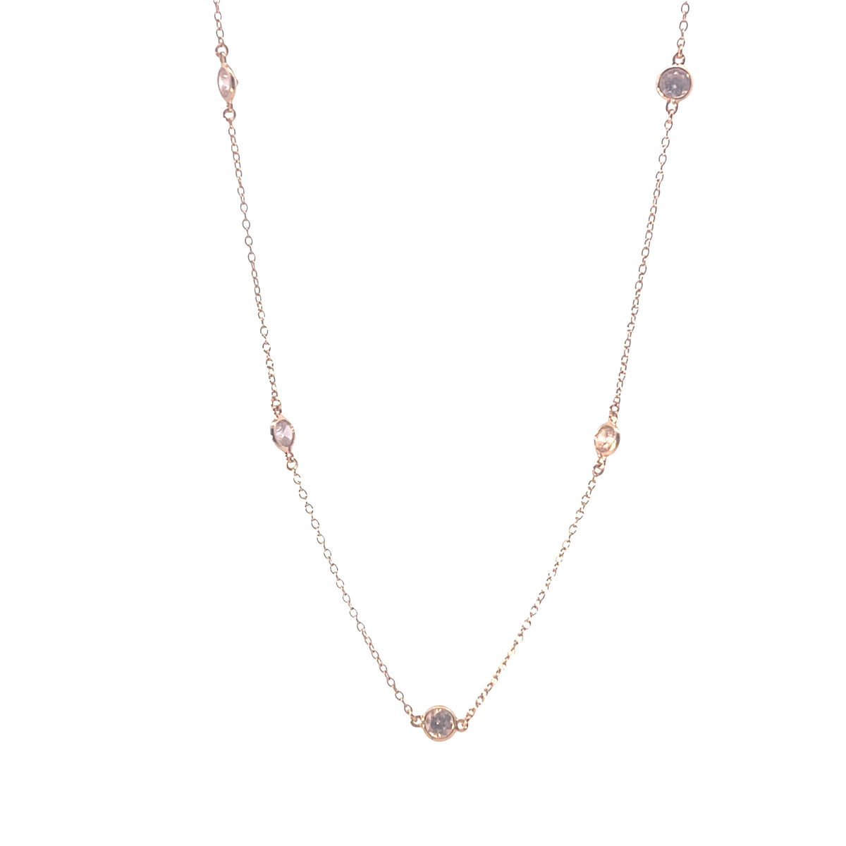 Equilibrium Diamond By The Yard Classic Necklace | Baby Pink CZ | Inspirit Designs