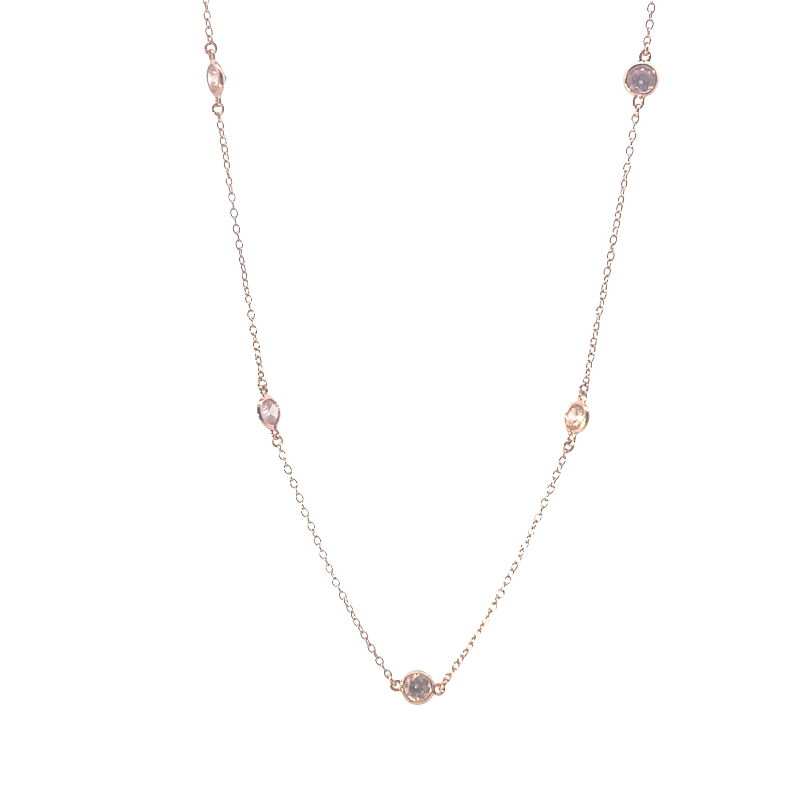 Equilibrium Diamond By The Yard Classic Necklace | Baby Pink CZ | Inspirit Designs