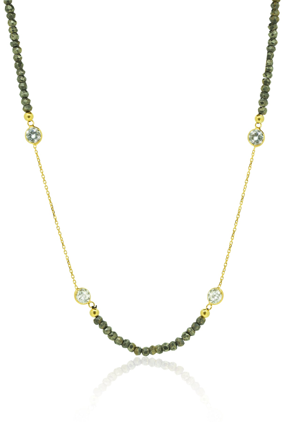 Saphire and diamond by the meter long necklace
