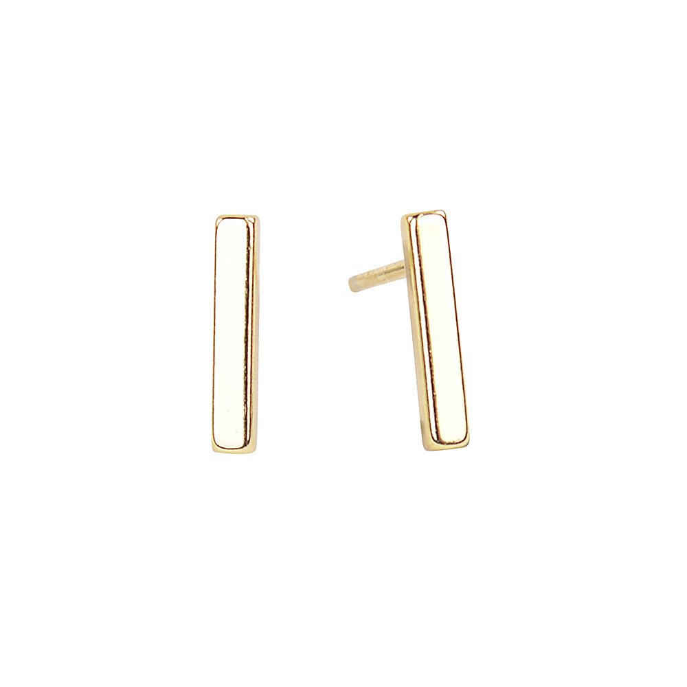 Bar Balance equilibrium sterling silver Plain stud