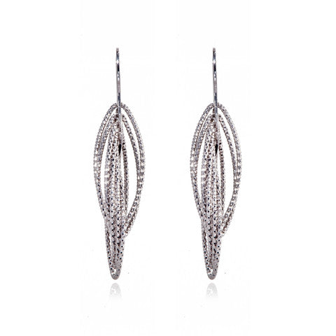 Glitter diamond cut Leaf shape earrings